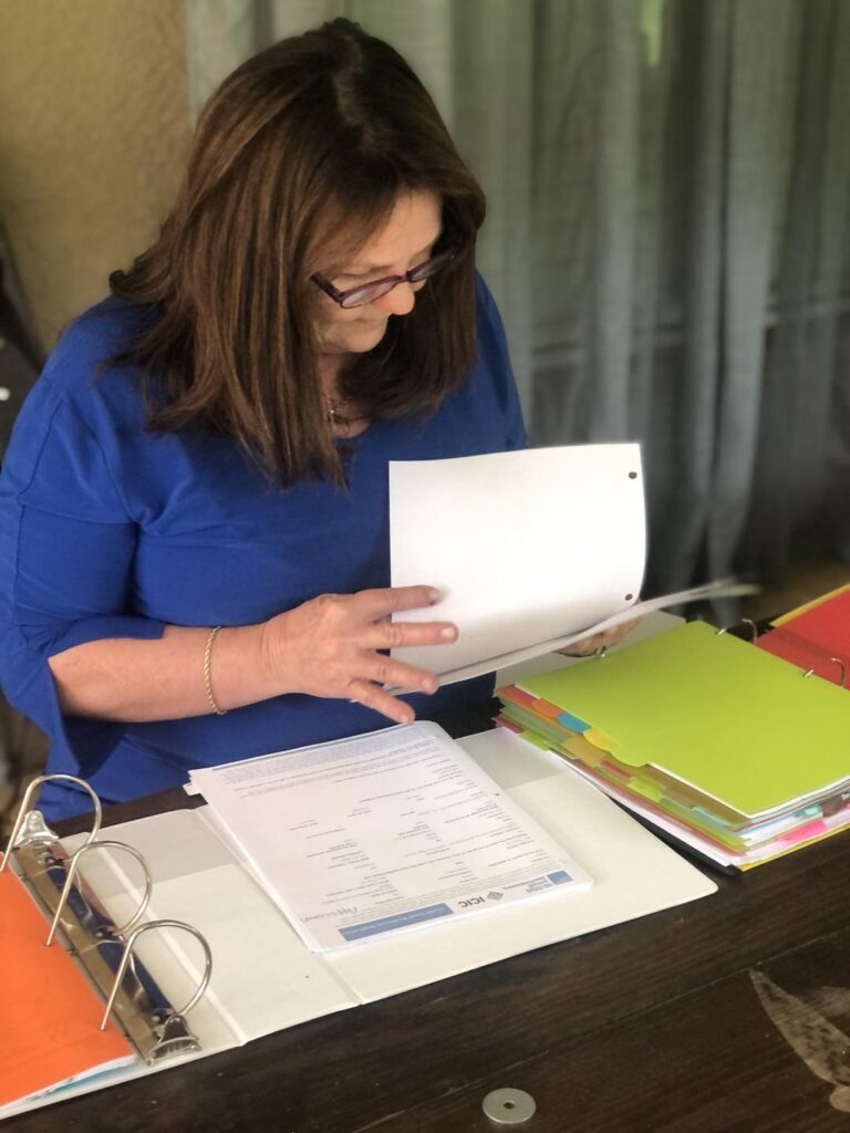 Lisa studying for GS course